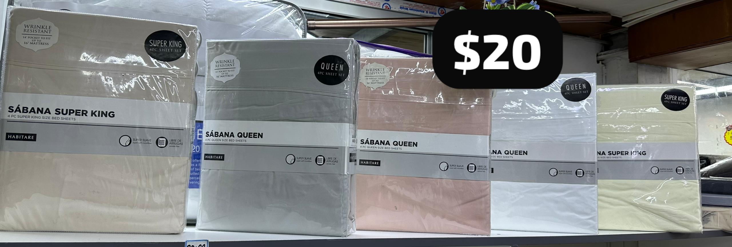 Sabana Sheets Super King Wrinkle Free 4pc Set