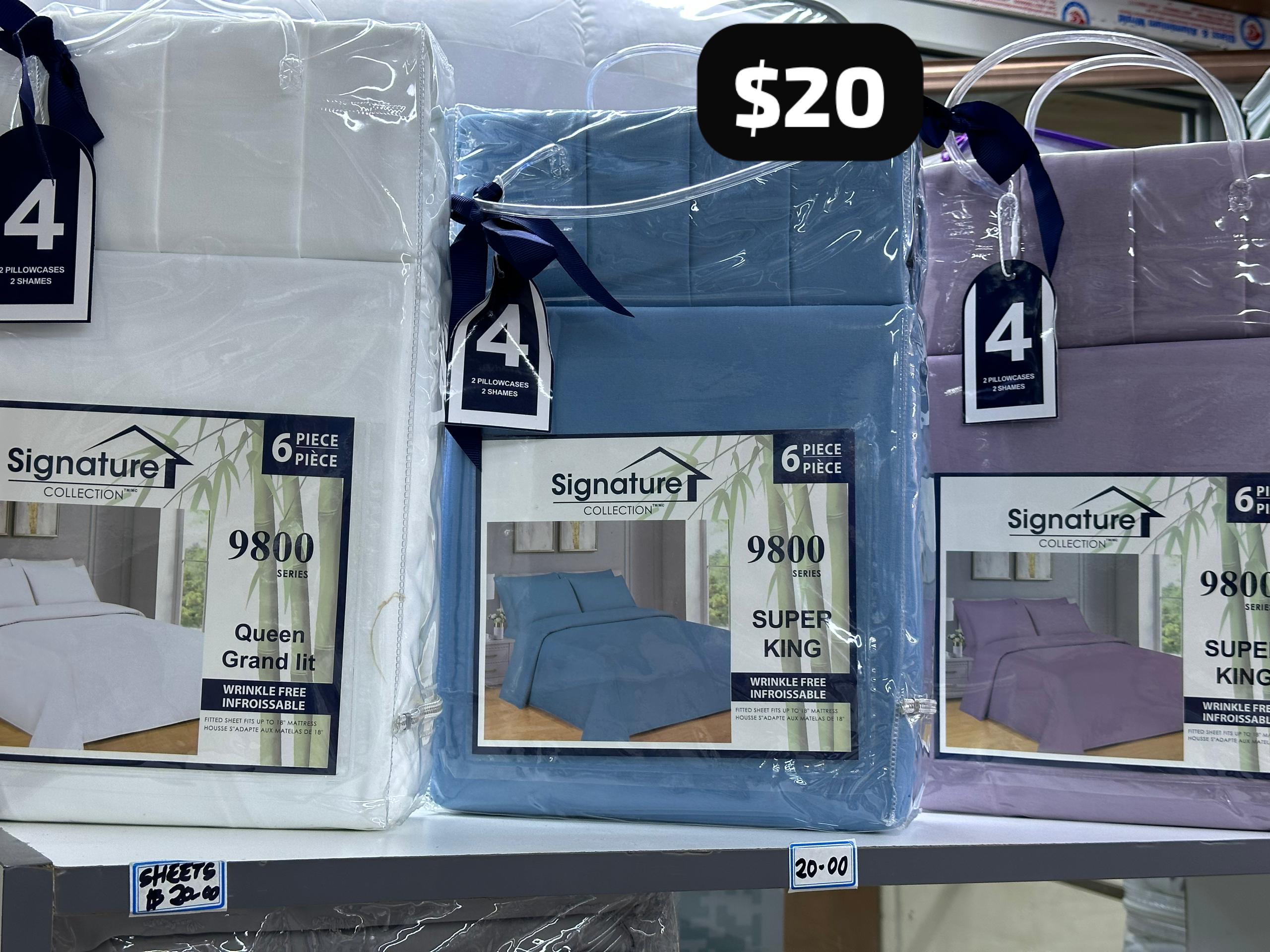 Signature Sheets Super King King & Queen Size 6pc Set