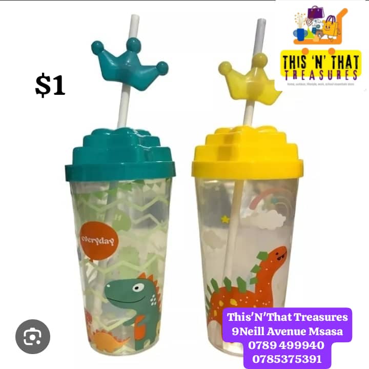 Kids Dinasour Sip Cup Yellow