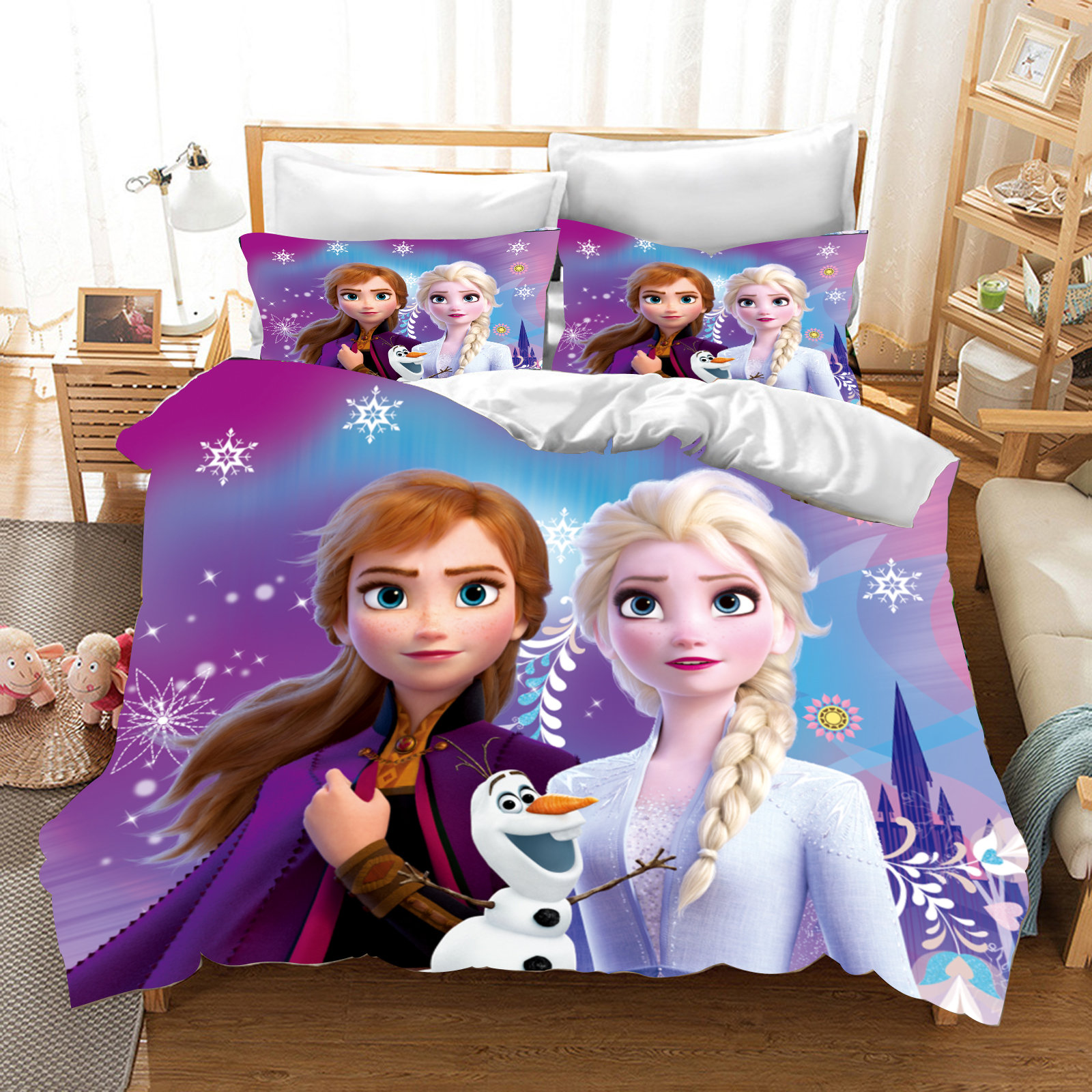 3pc Kids Frozen Cartoon Comforter Sets